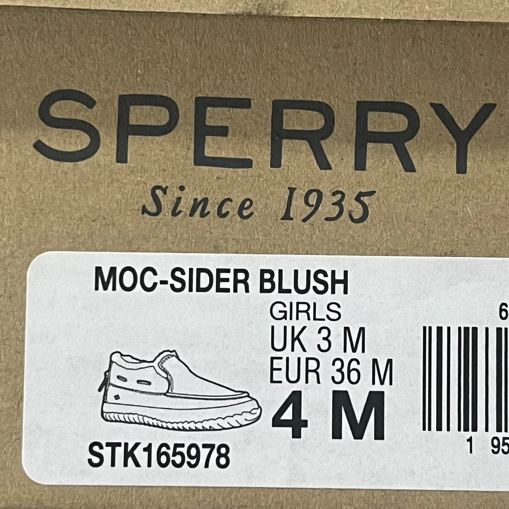 Sperry Youth Girls Moc-Sider Faux Fur Lined Winter Shoes Size 4 Blush Pink White